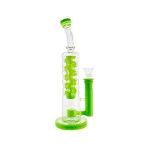 difflite - Slyme Green Large Straight Fab Dab Rig With Seed Of Life Perc