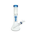 Clear Beaker Bong With Blue Tree Perc And Mouthpiece