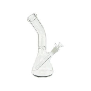 Clear Beaker Glass Bong With Bent Neck 10 Inch