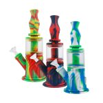 Silicone Water Pipe - 10" 4-1 / 14mm F / Colors Vary