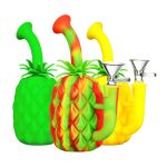 Silicone Pineapple Water Pipe - 7" / 14mm F / Colors Vary