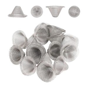 40 Pieces Pipe Screens,1/2 Inch Stainless Steel Bowl Screens Filters Conical Design Metal Filters 0.5 Inch Mini Metal Clean Screen Reusable Filters Self-Adjustable Size Filter
