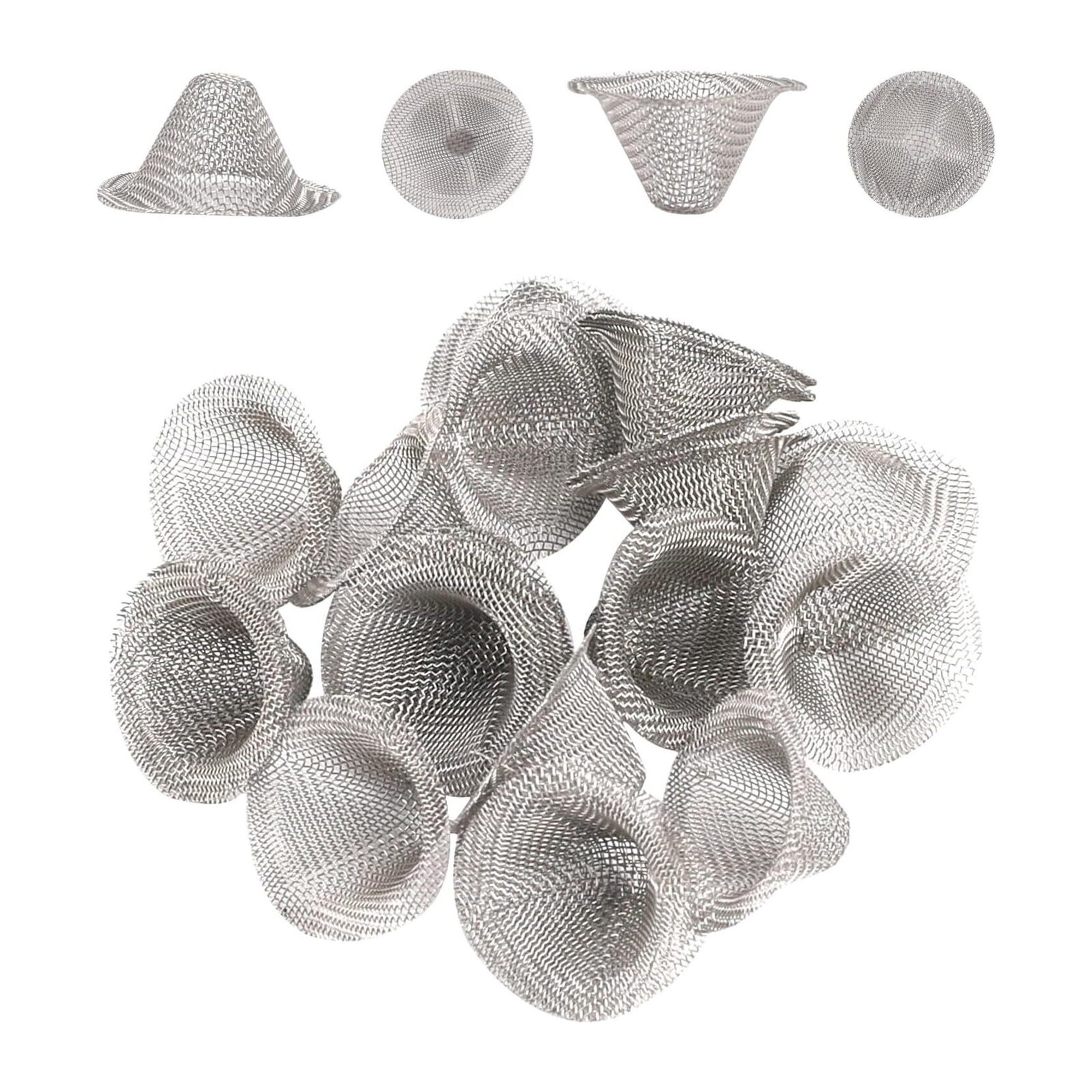 40 Pieces Pipe Screens,1/2 Inch Stainless Steel Bowl Screens Filters Conical Design Metal Filters 0.5 Inch Mini Metal Clean Screen Reusable Filters Self-Adjustable Size Filter