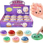12PCS Glitter Dumpling Squishy, Mini Real Bun Dumplings Stress Relief Set Pack Box, Crazy Fun Balls Toys Fidget Cute Sensory for Anxiety Relief Toy Hand Relax, Birthday Gifts (Smiling)