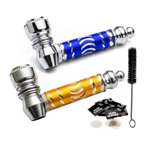 2pc Traditional Tobacco Pipe Kit – 3" Classic Pipes with Cleaner Tool, Pipe Screens & Storage Pouch - Smoking Pipe Accessories Kit