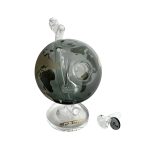 7.5" Globe Glass Bong Etched Map