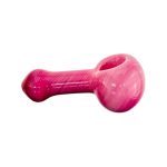 Small Pink Over White Glass Hand Pipe