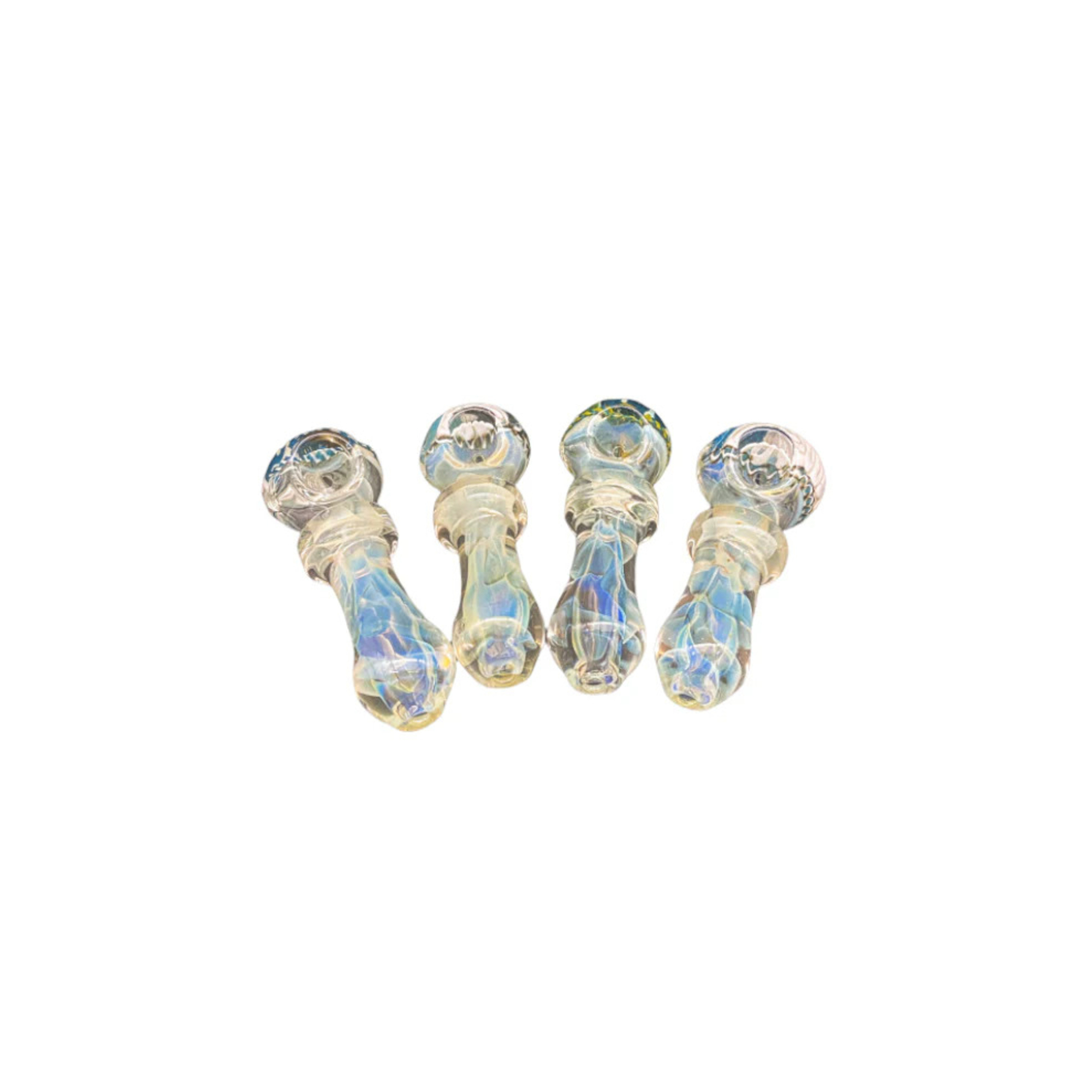 Glass Hand Pipe - Extra Thick Inside Out Space Fume With Wig Wag End