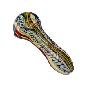 Glass Hand Pipe With Inside Out Color Changing And Sparkly Dichro