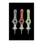 Glass Donut 10mm Dab Straw with Titanium Tip