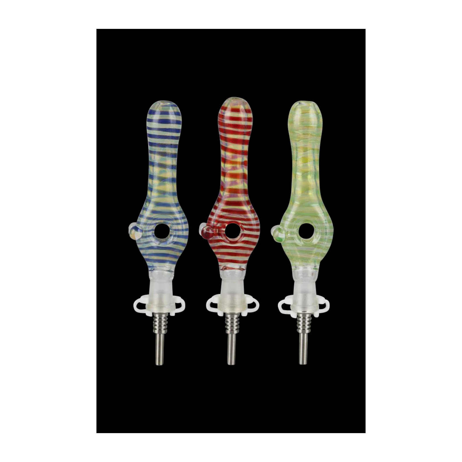Glass Donut 10mm Dab Straw with Titanium Tip
