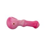 Large Pink Over White Glass Hand Pipe