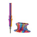 Silicone Dab Straw with Stand & Titanium Nail