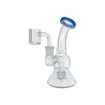 Glass Mini Dab Rig With Color Lip Periwinkle