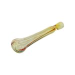Glass Chillum Pipe - Extra Long Red And Yellow One Hitter