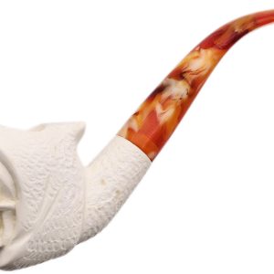 AKB Meerschaum Carved Hooded Skull (with Case)