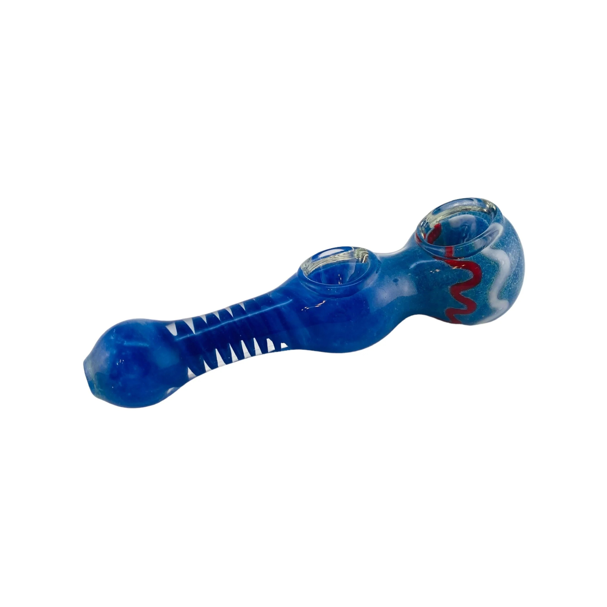 Glass Hand Pipe With Double Blown Bowls