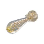 Inside Out Yellow Color Changing Glass Spoon Pipe With Fuming Twist