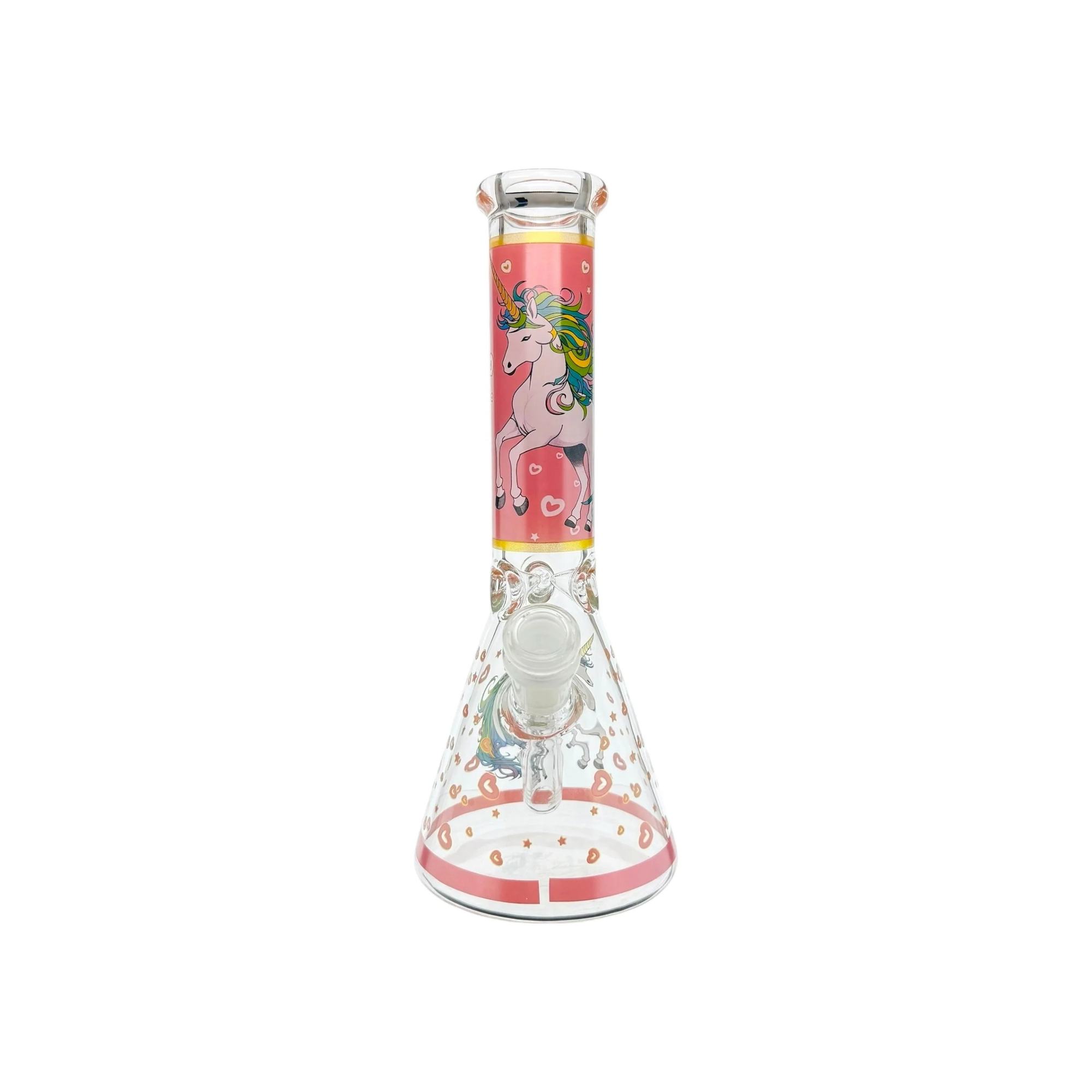 Pink Water Pipe With Unicorn 10 Inch Water Pipe