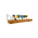 16 Hole Wood Display Stand Holder For 14mm Bong Bowl Pieces Or Quartz Bangers - Charred White Oak