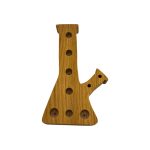 Bong Shape Oak Wood Water Pipe Bowl Display Stand Holder