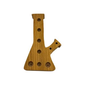 Bong Shape Oak Wood Water Pipe Bowl Display Stand Holder