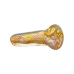 Inside Out Multicolor Changing Glass Spoon Pipe With Fuming Linework