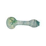 Glass Hand Pipe - Small Narrow Neck Spoon Pipe With Color Spiral Twist