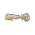 Inside Out Yellow Color Changing Glass Spoon Pipe With Fuming Twist
