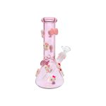 Pink Bong With Kitty And Bow Ties 8 Inch