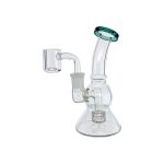Glass Mini Dab Rig With Color Lip Dark Green