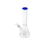 Clear Beaker Bong With Blue Color Lip 12 Inch