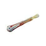 Glass Chillum Pipe - Extra Long Red And Blue Hand Pipe
