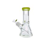 8 Inch Extra Extra Thick Clear Glass Bong With Slyme Green Mouthpiece