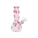 Pink Bong With Kitty And Bow Ties 8 Inch