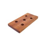 5 Hole Wood Display Stand Holder For 14mm Bong Bowl Pieces Or Quartz Bangers - Mahogany