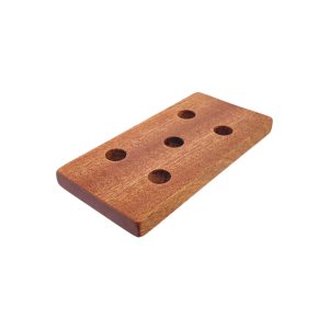 5 Hole Wood Display Stand Holder For 14mm Bong Bowl Pieces Or Quartz Bangers - Mahogany