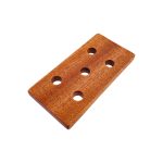 5 Hole Wood Display Stand Holder For 14mm Bong Bowl Pieces Or Quartz Bangers - Mahogany