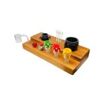 Multi Hole Wood Dab Station And Display Stand Holder For 10mm And 14mm Bong Bowl Pieces Or Quartz Bangers - Mahogany