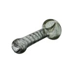 Inside Out Black Glass Hand Pipe With Flat Mouthpiece