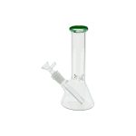 8 Inch Clear Beaker Bong With Jade Green Color Lip
