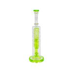 difflite - Green Large Straight Fab Bong Dab Rig With Seed Of Life Perc