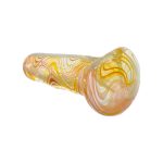 Inside Out Multicolor Changing Glass Spoon Pipe With Fuming Linework