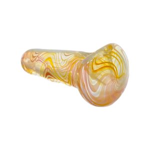 Inside Out Multicolor Changing Glass Spoon Pipe With Fuming Linework