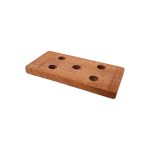 5 Hole Wood Display Stand Holder For 14mm Bong Bowl Pieces Or Quartz Bangers - Mahogany