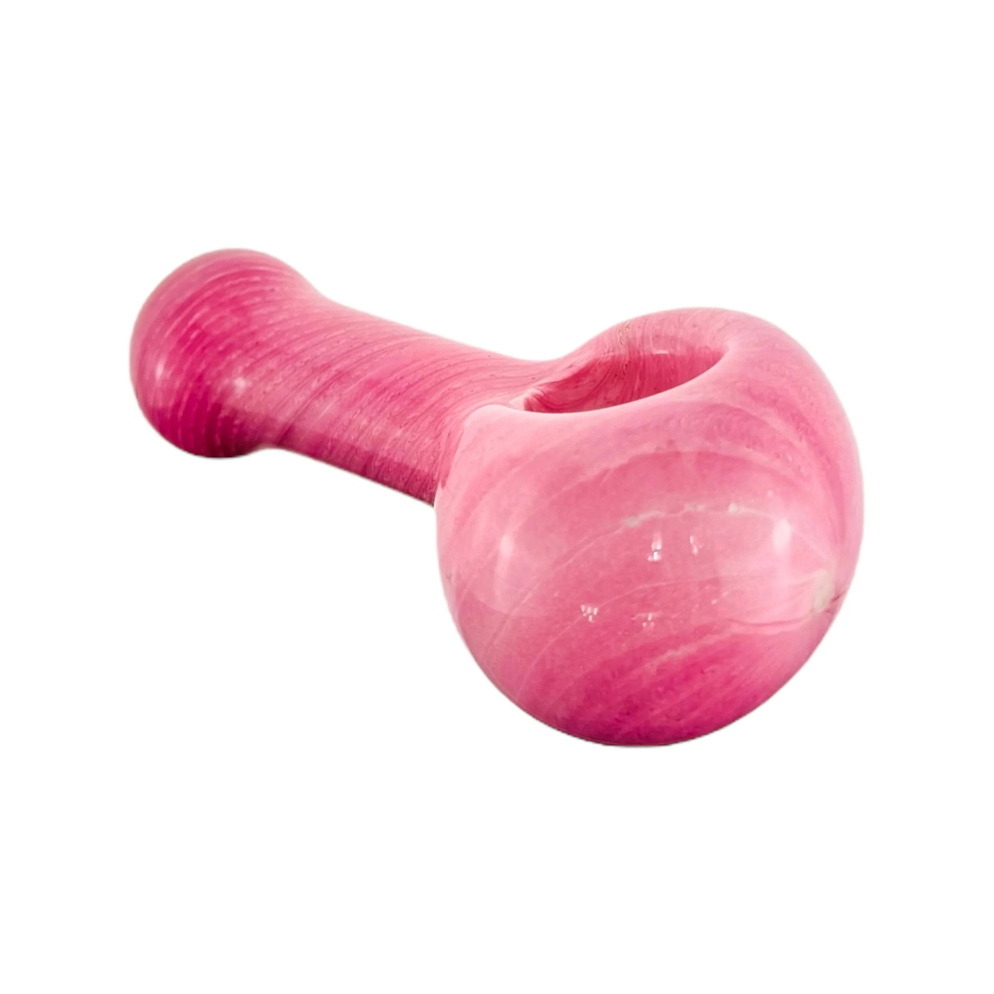 Small Pink Over White Glass Hand Pipe