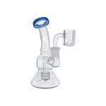 Glass Mini Dab Rig With Color Lip Periwinkle