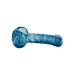 Inside Out Blue Glass Hand Pipe With Flat Mouthpiece