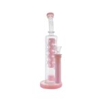 difflite - Pink Large Straight Fab Bong Dab Rig With Seed Of Life Perc