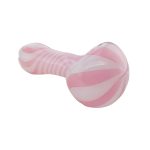Pink And White Twist Glass Hand Pipe